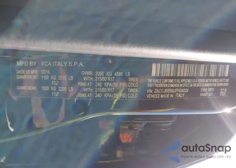 2018 Jeep Renegade Latitude 4X4 z USA, uszkodzony, nr VIN ZACCJBBB9JPH04004